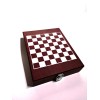 Σετ δώρου ξύλινο σκάκι με φλασκί και 2 πουροθήκες 